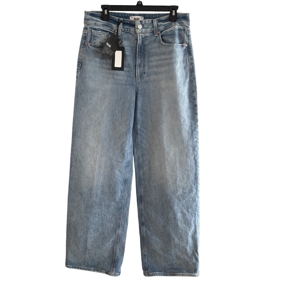 PAIGE Sasha High Rise Loose Straight Leg Jeans Light Wash Blue Size 31 NEW NWT